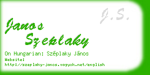 janos szeplaky business card