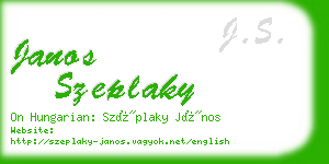 janos szeplaky business card